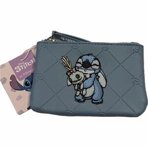 Primark Blue Disney Stitch Embroidered Zip Wallet